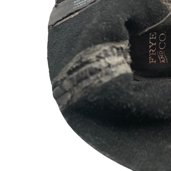 Frye & Co Womens Rubie Zip Bootie Size 8 Black Leather Ankle Boot Suede 70733 - Picture 9 of 10